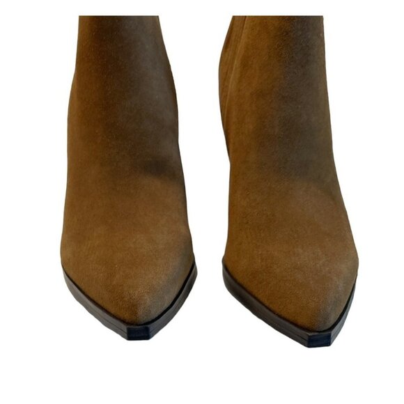 Marc Fisher Maree Brown Leather Pull On Pointed Toe Booties Size 6.5 NWOB - Picture 3 of 6